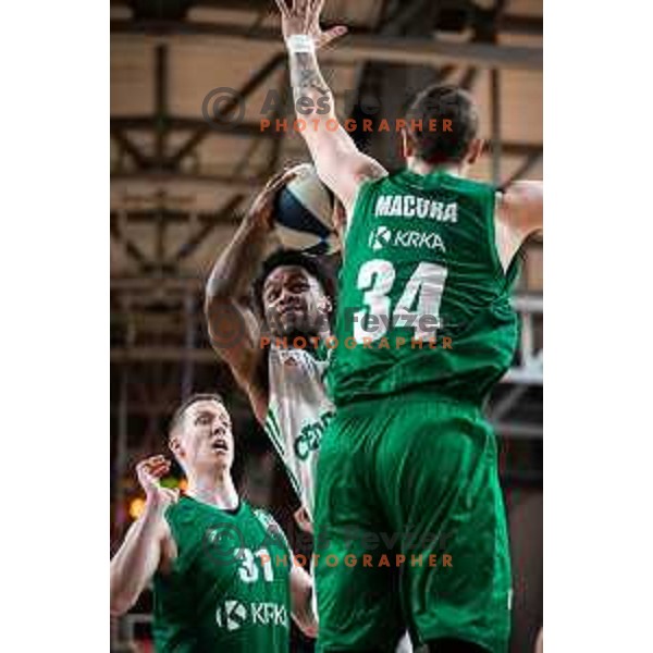 Yogi Ferrell in action during semi-final of Spar Cup basketball match between Cedevita Olimpija and Krka in Kodeljevo Hall, Ljubljana, Slovenia on February 17, 2022
