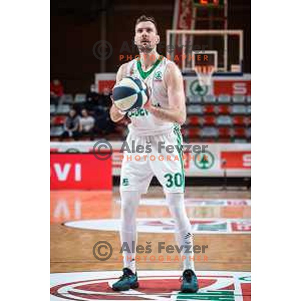 Zoran Dragic in action during semi-final of Spar Cup basketball match between Cedevita Olimpija and Krka in Kodeljevo Hall, Ljubljana, Slovenia on February 17, 2022