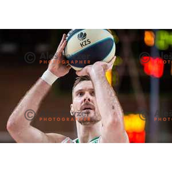 Zoran Dragic in action during semi-final of Spar Cup basketball match between Cedevita Olimpija and Krka in Kodeljevo Hall, Ljubljana, Slovenia on February 17, 2022