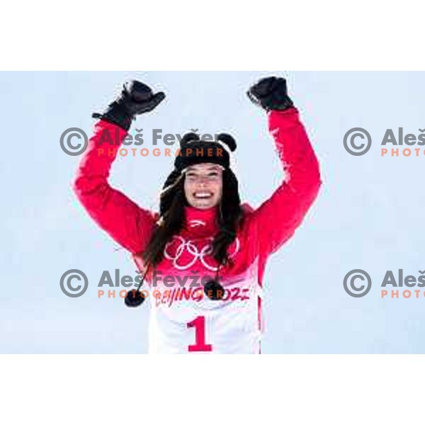 Ailing Eileen Gu (CHN) Olympic gold medalist in Women’s Freeski Halfpipe at Zhangjiakou venue of Beijing 2022 Winter Olympic Games, China on February 18, 2022