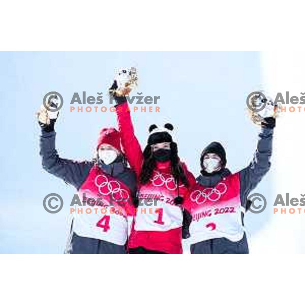 Ailing Eileen Gu (CHN) Olympic gold medalist in Women’s Freeski Halfpipe at Zhangjiakou venue of Beijing 2022 Winter Olympic Games, China on February 18, 2022