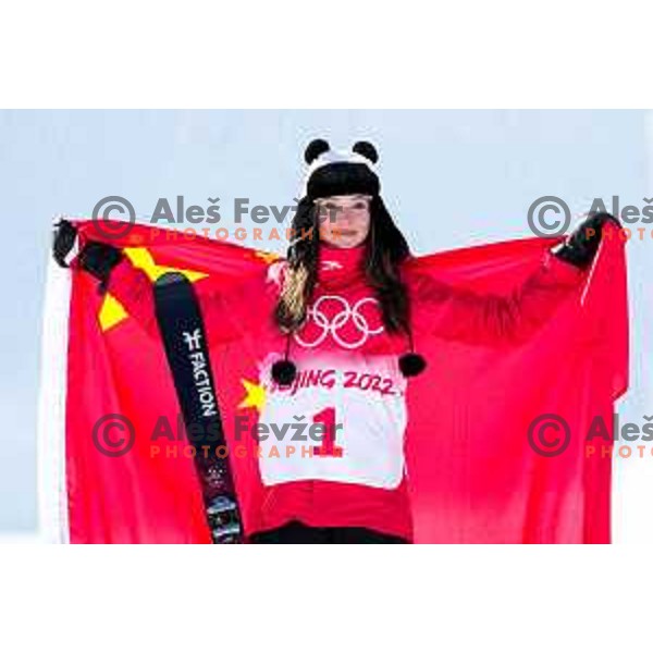 Ailing Eileen Gu (CHN) Olympic gold medalist in Women’s Freeski Halfpipe at Zhangjiakou venue of Beijing 2022 Winter Olympic Games, China on February 18, 2022