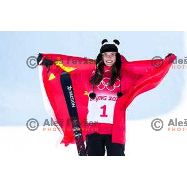 Ailing Eileen Gu (CHN) Olympic gold medalist in Women’s Freeski Halfpipe at Zhangjiakou venue of Beijing 2022 Winter Olympic Games, China on February 18, 2022