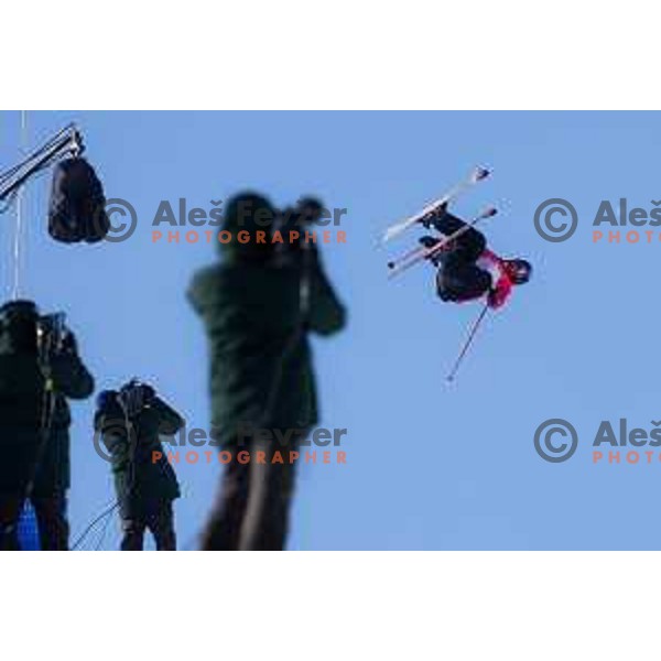 Ailing Eileen Gu (CHN) Olympic gold medalist in Women’s Freeski Halfpipe at Zhangjiakou venue of Beijing 2022 Winter Olympic Games, China on February 18, 2022