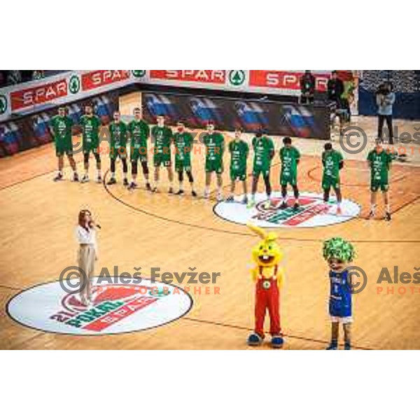 in action during Spar Cup finals basketball match between Cedevita Olimpija and Helios Suns in Kodeljevo, Ljubljana, Slovenia on February 18, 2022. Photo: Jure Banfi/www.alesfevzer.com