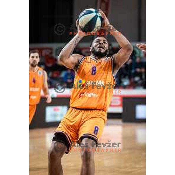Carlbe Lee Ervin in action during Spar Cup finals basketball match between Cedevita Olimpija and Helios Suns in Kodeljevo, Ljubljana, Slovenia on February 18, 2022. Photo: Jure Banfi/www.alesfevzer.com