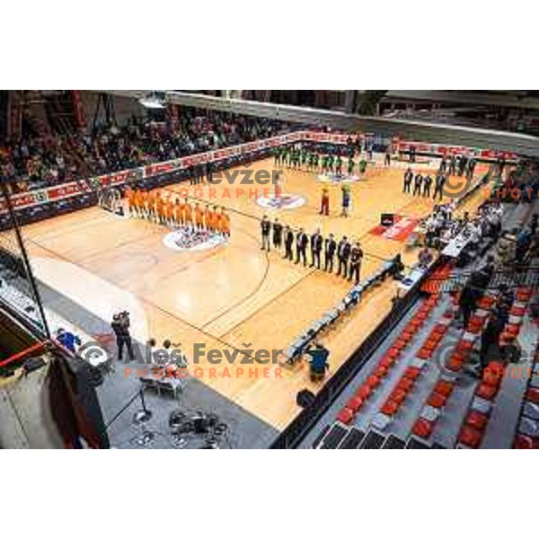 in action during Spar Cup finals basketball match between Cedevita Olimpija and Helios Suns in Kodeljevo, Ljubljana, Slovenia on February 18, 2022. Photo: Jure Banfi/www.alesfevzer.com