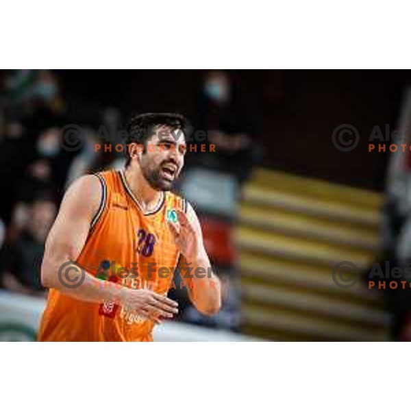 Venkatesha Jois in action during Spar Cup finals basketball match between Cedevita Olimpija and Helios Suns in Kodeljevo, Ljubljana, Slovenia on February 18, 2022. Photo: Jure Banfi/www.alesfevzer.com