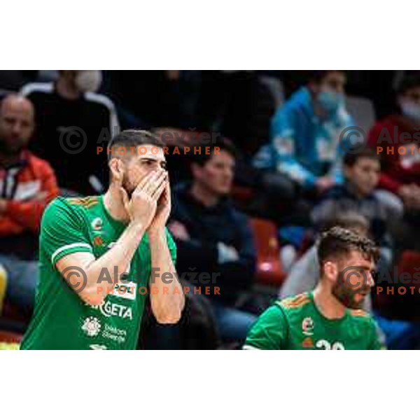 Marko Radovanovic in action during Spar Cup finals basketball match between Cedevita Olimpija and Helios Suns in Kodeljevo, Ljubljana, Slovenia on February 18, 2022. Photo: Jure Banfi/www.alesfevzer.com
