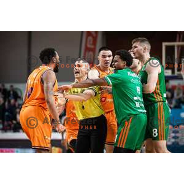in action during Spar Cup finals basketball match between Cedevita Olimpija and Helios Suns in Kodeljevo, Ljubljana, Slovenia on February 18, 2022. Photo: Jure Banfi/www.alesfevzer.com