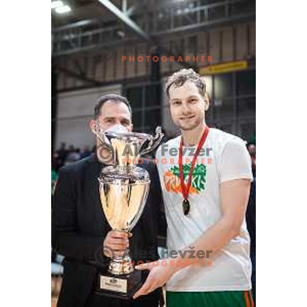 Jaka Blazic during Spar Cup finals basketball match between Cedevita Olimpija and Helios Suns in Kodeljevo, Ljubljana, Slovenia on February 18, 2022. Photo: Jure Banfi/www.alesfevzer.com