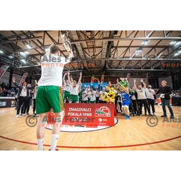 in action during Spar Cup finals basketball match between Cedevita Olimpija and Helios Suns in Kodeljevo, Ljubljana, Slovenia on February 18, 2022. Photo: Jure Banfi/www.alesfevzer.com