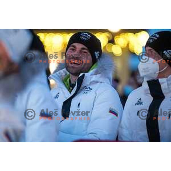 Robert Hrgota at Beijing 2022 Olympic medalists reception held by Olympic Committee of Slovenia in Kranjska Gora, Slovenia on February 18, 2022