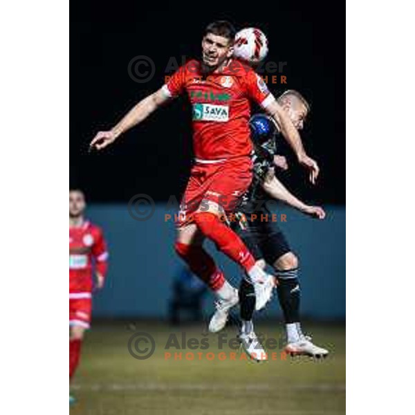 Emir Azemovic in action during Prva liga Telemach football match between Aluminij and Mura in Sportni park Kidricevo, Slovenia, on February 19, 2022. Photo: Jure Banfi/www.alesfevzer.com