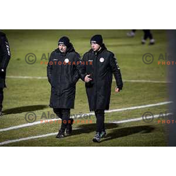 Oskar Drobne, head coach of Aluminij during Prva liga Telemach football match between Aluminij and Mura in Sportni park Kidricevo, Slovenia, on February 19, 2022. Photo: Jure Banfi/www.alesfevzer.com