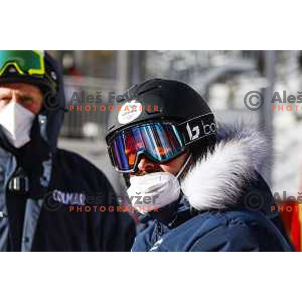 Of Slovenia competes in Mix Team Parallel race in Yanging National Alpine Centre, Beijing 2022 Winter Olympic Games, China on February 20, 2022