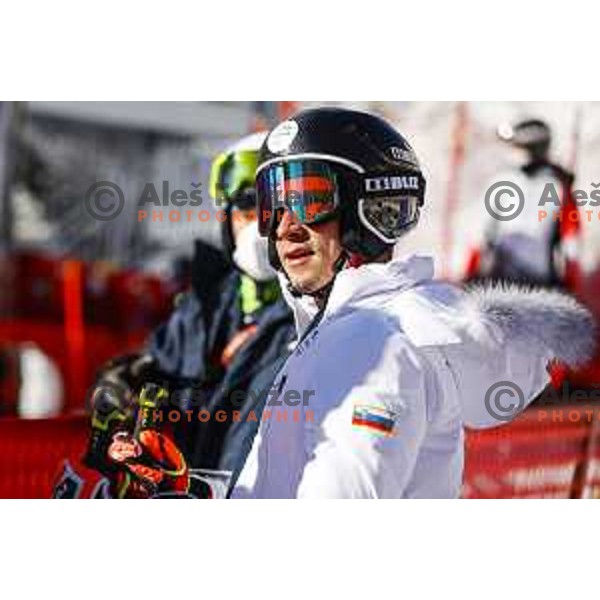 Zan Kranjec Of Slovenia competes in Mix Team Parallel race in Yanging National Alpine Centre, Beijing 2022 Winter Olympic Games, China on February 20, 2022