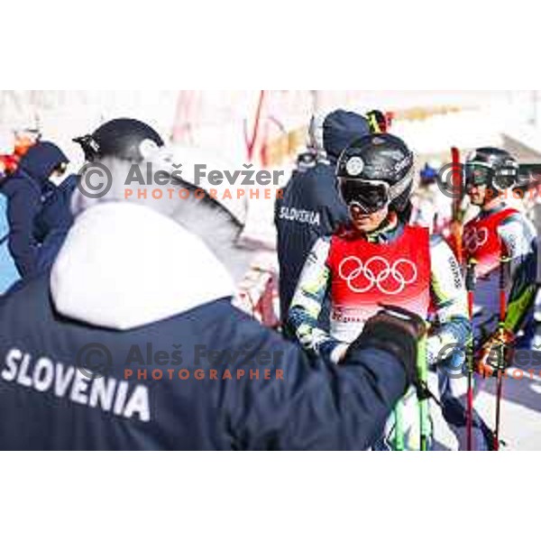 Of Slovenia competes in Mix Team Parallel race in Yanging National Alpine Centre, Beijing 2022 Winter Olympic Games, China on February 20, 2022