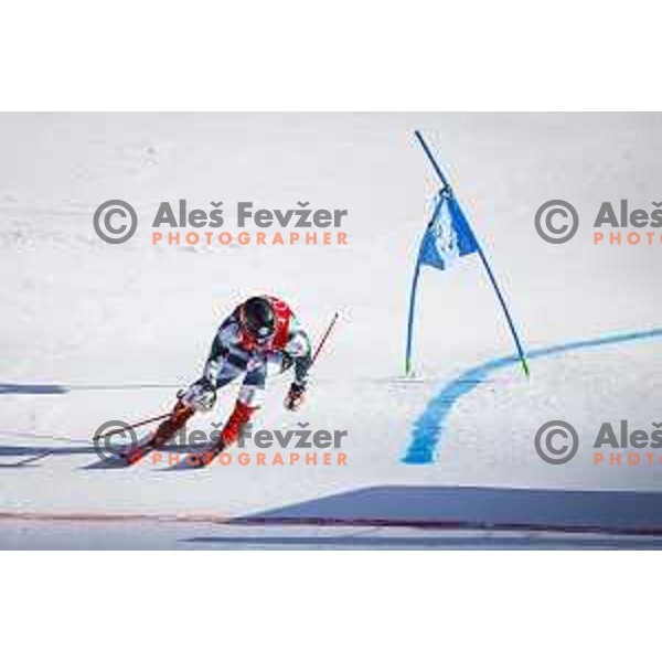 Miha Hrobat Of Slovenia competes in Mix Team Parallel race in Yanging National Alpine Centre, Beijing 2022 Winter Olympic Games, China on February 20, 2022