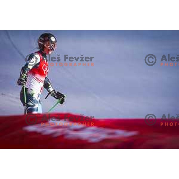 Andreja Slokar Of Slovenia competes in Mix Team Parallel race in Yanging National Alpine Centre, Beijing 2022 Winter Olympic Games, China on February 20, 2022
