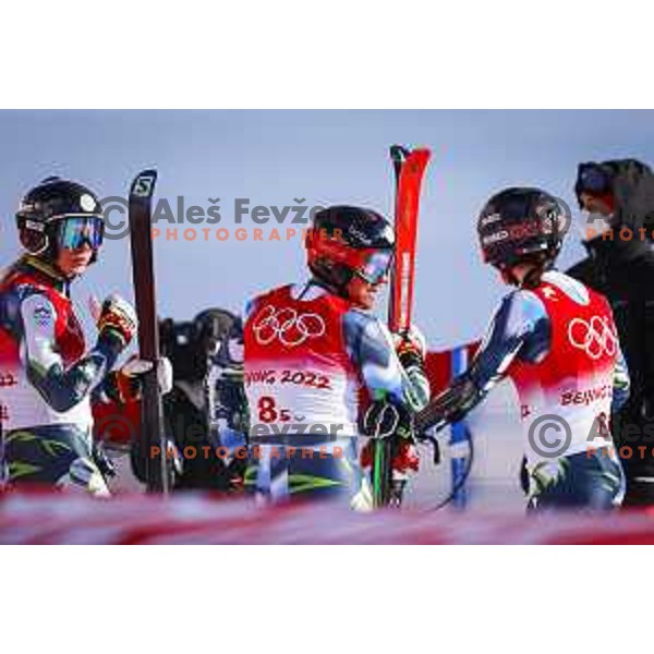 Miha Hrobat Of Slovenia competes in Mix Team Parallel race in Yanging National Alpine Centre, Beijing 2022 Winter Olympic Games, China on February 20, 2022