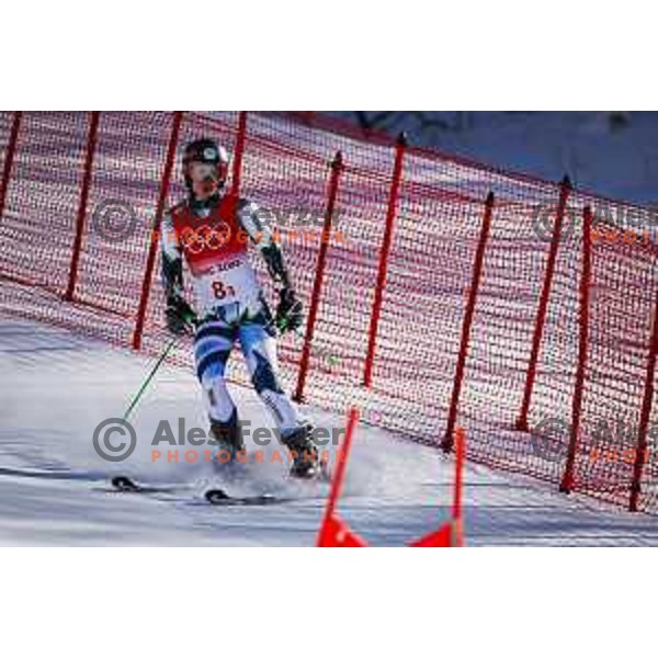 Andreja Slokar Of Slovenia competes in Mix Team Parallel race in Yanging National Alpine Centre, Beijing 2022 Winter Olympic Games, China on February 20, 2022