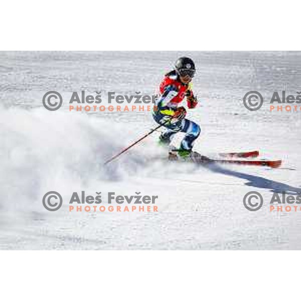 Tina Robnik Of Slovenia competes in Mix Team Parallel race in Yanging National Alpine Centre, Beijing 2022 Winter Olympic Games, China on February 20, 2022