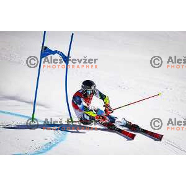 Zan Kranjec Of Slovenia competes in Mix Team Parallel race in Yanging National Alpine Centre, Beijing 2022 Winter Olympic Games, China on February 20, 2022