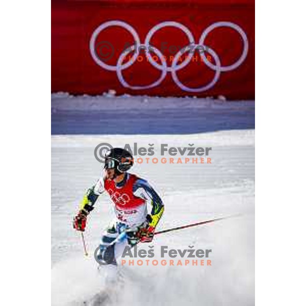 Zan Kranjec Of Slovenia competes in Mix Team Parallel race in Yanging National Alpine Centre, Beijing 2022 Winter Olympic Games, China on February 20, 2022