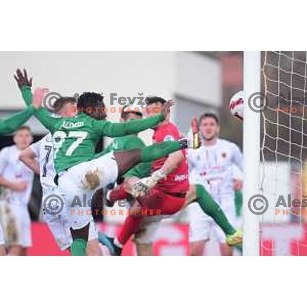 Aldair Djalo in action during Prva Liga Telemach 2021-2022 football match between Tabor CB 24 Sezana and Olimpija in Sezana, Slovenia on February 20, 2022