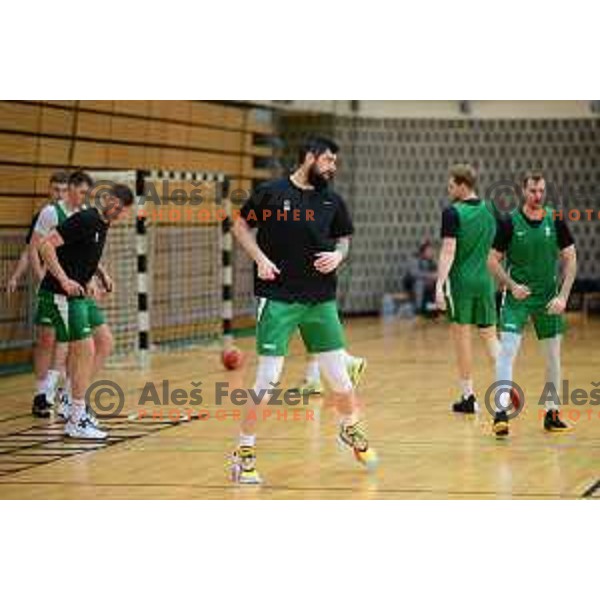 Ziga Dimec of Slovenia National basketball team during practice session in Koper on February 21, 2022