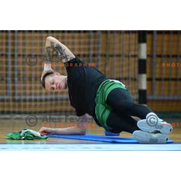Jurij Macura of Slovenia National basketball team during practice session in Koper on February 21, 2022