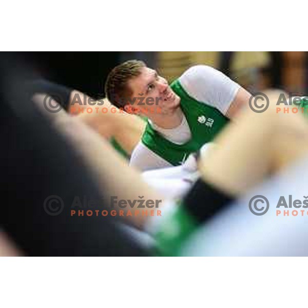 Gregor Glas of Slovenia National basketball team during practice session in Koper on February 21, 2022