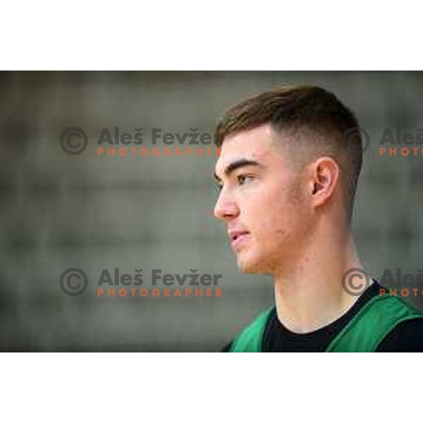 Ziga Samar of Slovenia National basketball team during practice session in Koper on February 21, 2022