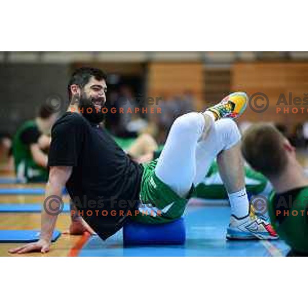 Ziga Dimec of Slovenia National basketball team during practice session in Koper on February 21, 2022