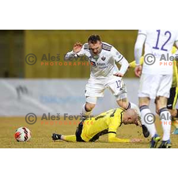 Djordje Ivanovic in action during Prva Liga Telemach 2021-2022 football match between Kalcer Radomlje and Maribor in Domzale, Slovenia on February 21, 2022