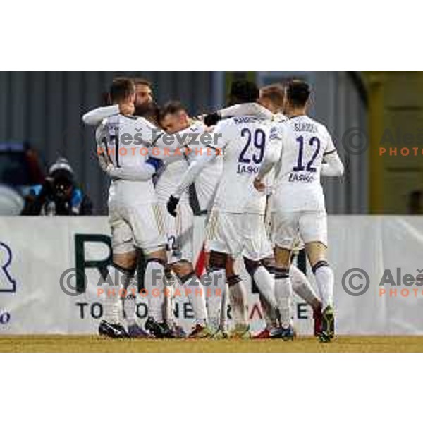 Martin Milec in action during Prva Liga Telemach 2021-2022 football match between Kalcer Radomlje and Maribor in Domzale, Slovenia on February 21, 2022