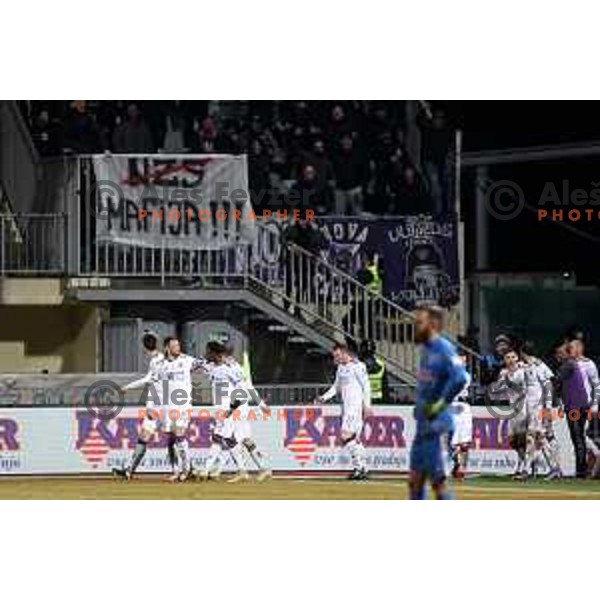in action during Prva Liga Telemach 2021-2022 football match between Kalcer Radomlje and Maribor in Domzale, Slovenia on February 21, 2022