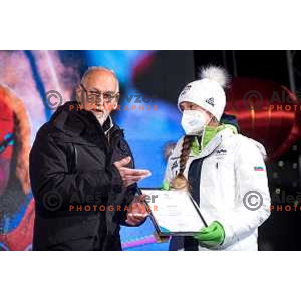 Reception of Slovenia Olympic team in Kranjska Gora, Slovenia on February 22, 2022