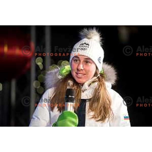 Reception of Slovenia Olympic team in Kranjska Gora, Slovenia on February 22, 2022