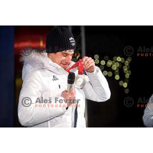 Reception of Slovenia Olympic team in Kranjska Gora, Slovenia on February 22, 2022