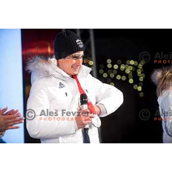 Reception of Slovenia Olympic team in Kranjska Gora, Slovenia on February 22, 2022