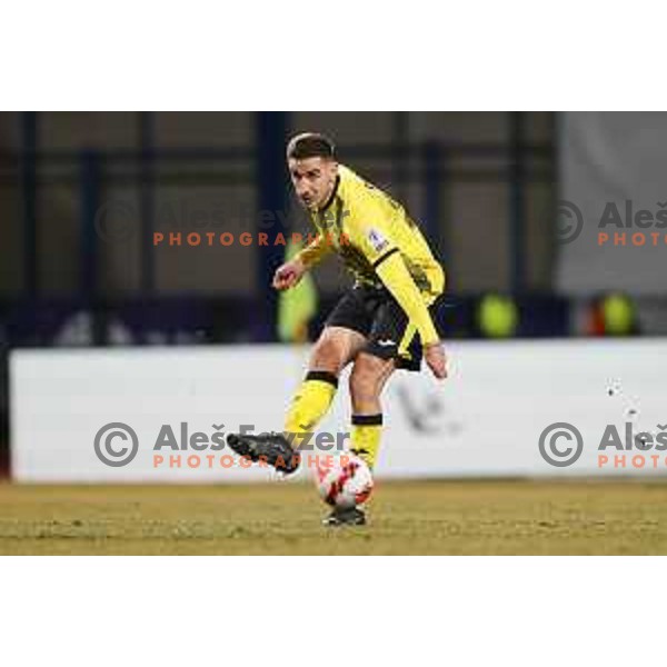 in action during Prva Liga Telemach 2021-2022 football match between Kalcer Radomlje and Maribor in Domzale, Slovenia on February 21, 2022