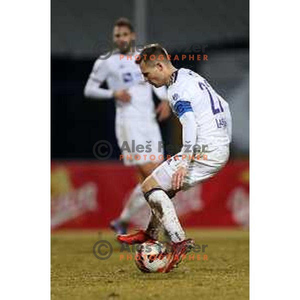 Martin Milec in action during Prva Liga Telemach 2021-2022 football match between Kalcer Radomlje and Maribor in Domzale, Slovenia on February 21, 2022