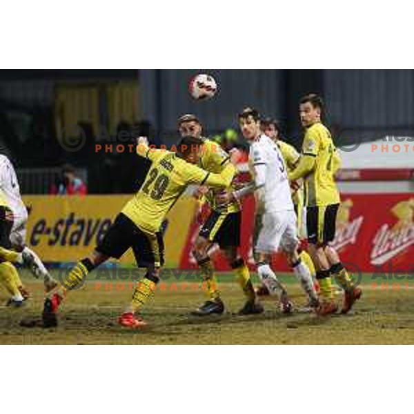 in action during Prva Liga Telemach 2021-2022 football match between Kalcer Radomlje and Maribor in Domzale, Slovenia on February 21, 2022