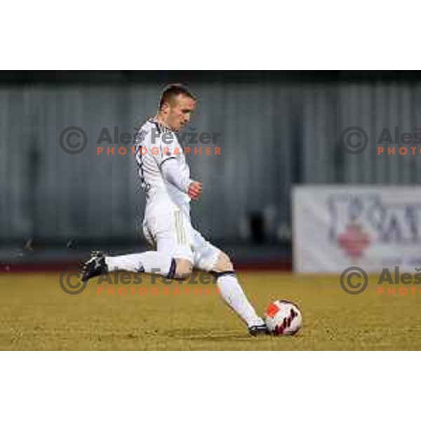 Djordje Ivanovic in action during Prva Liga Telemach 2021-2022 football match between Kalcer Radomlje and Maribor in Domzale, Slovenia on February 21, 2022
