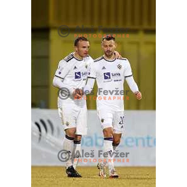 Djordje Ivanovic in action during Prva Liga Telemach 2021-2022 football match between Kalcer Radomlje and Maribor in Domzale, Slovenia on February 21, 2022