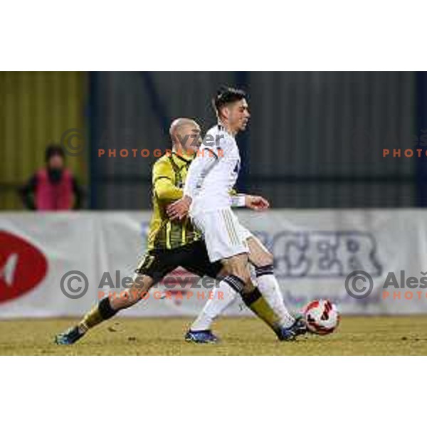 in action during Prva Liga Telemach 2021-2022 football match between Kalcer Radomlje and Maribor in Domzale, Slovenia on February 21, 2022