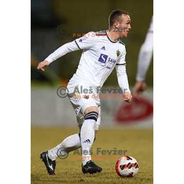 Djordje Ivanovic in action during Prva Liga Telemach 2021-2022 football match between Kalcer Radomlje and Maribor in Domzale, Slovenia on February 21, 2022