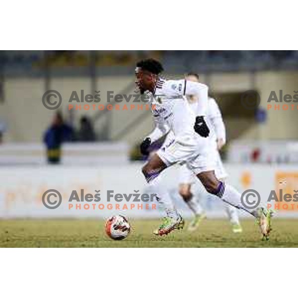in action during Prva Liga Telemach 2021-2022 football match between Kalcer Radomlje and Maribor in Domzale, Slovenia on February 21, 2022